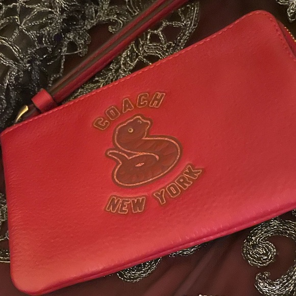 COACH NWT New Year Corner Zip Wristlet With Snake Graphic Lunar New Year - Picture 7 of 16